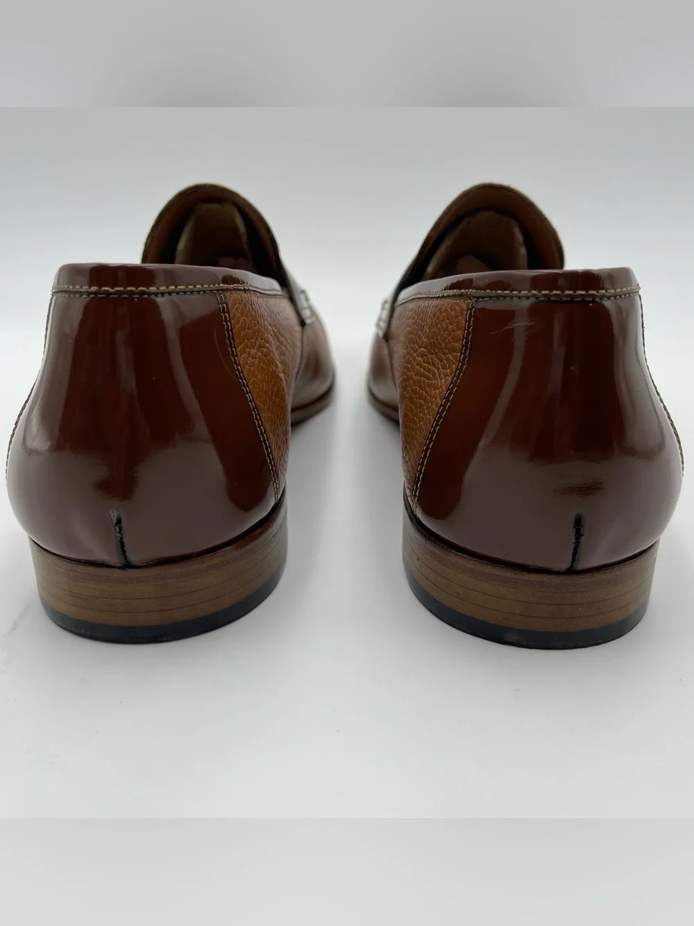 Mezlan SZ 14M Camel Tonal Contrast Pebble Leather Classic Penny Loafer-MSRP $425